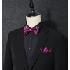 image:imageHISDERN Mens Bow Ties Self Tie Woven Satin Pocket Squares Set Formal Tuxedo Floral Paisley Bowties for Wedding Party PromPurple Paisley4