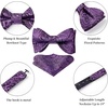 image:imageHISDERN Mens Bow Ties Self Tie Woven Satin Pocket Squares Set Formal Tuxedo Floral Paisley Bowties for Wedding Party PromPurple Paisley5