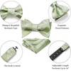image:imageHISDERN Mens Bow Ties Self Tie Woven Satin Pocket Squares Set Formal Tuxedo Floral Paisley Bowties for Wedding Party PromSage Green Paisley11