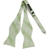image:imageHISDERN Mens Bow Ties Self Tie Woven Satin Pocket Squares Set Formal Tuxedo Floral Paisley Bowties for Wedding Party PromSage Green Paisley11