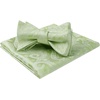 image:imageHISDERN Mens Bow Ties Self Tie Woven Satin Pocket Squares Set Formal Tuxedo Floral Paisley Bowties for Wedding Party PromSage Green6