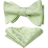 image:imageHISDERN Mens Bow Ties Self Tie Woven Satin Pocket Squares Set Formal Tuxedo Floral Paisley Bowties for Wedding Party PromSage Green6