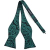 image:imageHISDERN Mens Bow Ties Self Tie Woven Satin Pocket Squares Set Formal Tuxedo Floral Paisley Bowties for Wedding Party PromTeal 4