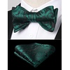 image:imageHISDERN Mens Bow Ties Self Tie Woven Satin Pocket Squares Set Formal Tuxedo Floral Paisley Bowties for Wedding Party PromTeal 4