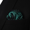 image:imageHISDERN Mens Bow Ties Self Tie Woven Satin Pocket Squares Set Formal Tuxedo Floral Paisley Bowties for Wedding Party PromTeal 4