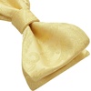 image:imageHISDERN Mens Bow Ties Self Tie Woven Satin Pocket Squares Set Formal Tuxedo Floral Paisley Bowties for Wedding Party PromYellow