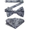 image:imageHISDERN Bow Ties for Men Paisley Floral Pretied Bowtie Pocket Square Set Mens Formal Bow Ties Wedding PartyBlack Paisley