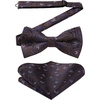 image:imageHISDERN Bow Ties for Men Paisley Floral Pretied Bowtie Pocket Square Set Mens Formal Bow Ties Wedding PartyBrown Paisley