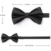 image:imageHISDERN Black Bow Ties for Men PreTied Paisley Bow Ties and Pocket Square Set Formal Floral Bowtie Classic Bowties for Wedding Party