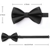 image:imageHISDERN Bow Ties for Men Black Bow Tie PreTied Paisley Bow Ties and Pocket Square Set Formal Classic Bowties for Wedding Party