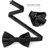 image:imageHISDERN Bow Ties for Men Black Bow Tie PreTied Paisley Bow Ties and Pocket Square Set Formal Classic Bowties for Wedding Party