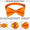 image:imageHISDERN Bow Ties for Men Orange Color Pre Tied Bow Tie and Pocket Square Classic Adjustable Clip on Bowties Handkerchief Set for Wedding Business Party