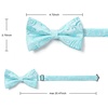 image:imageHISDERN Bow Ties for Men Pretied Paisley Bow Ties Pocket Square Set Mens Bowtie Wedding PartyAturquoise Blue