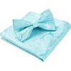 image:imageHISDERN Bow Ties for Men Pretied Paisley Bow Ties Pocket Square Set Mens Bowtie Wedding PartyAturquoise Blue