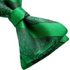 image:imageHISDERN Bowties for Men Floral Emerald Green Paisley Selftie Bowtie Dark Green Woven Silk Mens Bow Tie with Pocket Square Set for Wedding Party 2Pack