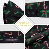 image:imageHISDERN Christmas Bow Ties for Men Xmas Selftied Bowties and Pocket Square Set Festival Woven Bowtie Handkerchief03black  Red Candy Cane