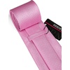 image:imageHISDERN Mens Solid Ties Formal Business Woven Tie and Pocket Square Cufflinks Set Classic Silk Satin Necktie WeddingBpink 2