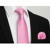 image:imageHISDERN Mens Solid Ties Formal Business Woven Tie and Pocket Square Cufflinks Set Classic Silk Satin Necktie WeddingBpink 3