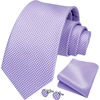 image:imageHISDERN Mens Solid Ties Formal Business Woven Tie and Pocket Square Cufflinks Set Classic Silk Satin Necktie WeddingBpink Light 2