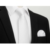 image:imageHISDERN Mens Solid Ties Formal Business Woven Tie and Pocket Square Cufflinks Set Classic Silk Satin Necktie WeddingCwhite