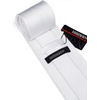 image:imageHISDERN Mens Solid Ties Formal Business Woven Tie and Pocket Square Cufflinks Set Classic Silk Satin Necktie WeddingCwhite