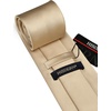 image:imageHISDERN Mens Solid Ties Formal Business Woven Tie and Pocket Square Cufflinks Set Classic Silk Satin Necktie WeddingEchampagne 3