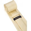 image:imageHISDERN Mens Solid Ties Formal Business Woven Tie and Pocket Square Cufflinks Set Classic Silk Satin Necktie WeddingElight Yellow 1