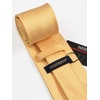image:imageHISDERN Mens Solid Ties Formal Business Woven Tie and Pocket Square Cufflinks Set Classic Silk Satin Necktie WeddingEyellow Light 4