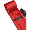 image:imageHISDERN Mens Solid Ties Formal Business Woven Tie and Pocket Square Cufflinks Set Classic Silk Satin Necktie WeddingG1red Light