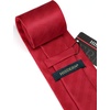 image:imageHISDERN Mens Solid Ties Formal Business Woven Tie and Pocket Square Cufflinks Set Classic Silk Satin Necktie WeddingG2red