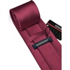 image:imageHISDERN Mens Solid Ties Formal Business Woven Tie and Pocket Square Cufflinks Set Classic Silk Satin Necktie WeddingG3burgundy