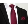 image:imageHISDERN Mens Solid Ties Formal Business Woven Tie and Pocket Square Cufflinks Set Classic Silk Satin Necktie WeddingG3burgundy