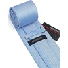 image:imageHISDERN Mens Solid Ties Formal Business Woven Tie and Pocket Square Cufflinks Set Classic Silk Satin Necktie WeddingHbaby Blue Light 2