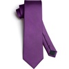 image:imageHISDERN Mens Solid Ties Formal Business Woven Tie and Pocket Square Cufflinks Set Classic Silk Satin Necktie WeddingI2purple Dark