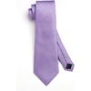 image:imageHISDERN Mens Solid Ties Formal Business Woven Tie and Pocket Square Cufflinks Set Classic Silk Satin Necktie WeddingIpurple Light 3