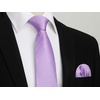 image:imageHISDERN Mens Solid Ties Formal Business Woven Tie and Pocket Square Cufflinks Set Classic Silk Satin Necktie WeddingIpurple Light 3