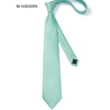 image:imageHISDERN Mens Solid Ties Formal Business Woven Tie and Pocket Square Cufflinks Set Classic Silk Satin Necktie WeddingJ11mint Green