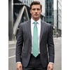 image:imageHISDERN Mens Solid Ties Formal Business Woven Tie and Pocket Square Cufflinks Set Classic Silk Satin Necktie WeddingJ11mint Green