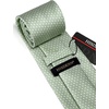 image:imageHISDERN Mens Solid Ties Formal Business Woven Tie and Pocket Square Cufflinks Set Classic Silk Satin Necktie WeddingJ1sage Green