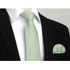 image:imageHISDERN Mens Solid Ties Formal Business Woven Tie and Pocket Square Cufflinks Set Classic Silk Satin Necktie WeddingJ1sage Green