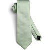 image:imageHISDERN Mens Solid Ties Formal Business Woven Tie and Pocket Square Cufflinks Set Classic Silk Satin Necktie WeddingJ1sage Green