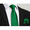 image:imageHISDERN Mens Solid Ties Formal Business Woven Tie and Pocket Square Cufflinks Set Classic Silk Satin Necktie WeddingJ2green Light