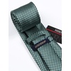 image:imageHISDERN Mens Solid Ties Formal Business Woven Tie and Pocket Square Cufflinks Set Classic Silk Satin Necktie WeddingJ3green