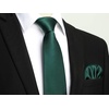 image:imageHISDERN Mens Solid Ties Formal Business Woven Tie and Pocket Square Cufflinks Set Classic Silk Satin Necktie WeddingJ4emerald Green