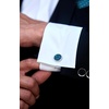 image:imageHISDERN Mens Solid Ties Formal Business Woven Tie and Pocket Square Cufflinks Set Classic Silk Satin Necktie WeddingJ7teal