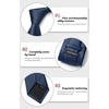image:imageHISDERN Mens Solid Ties Formal Business Woven Tie and Pocket Square Cufflinks Set Classic Silk Satin Necktie WeddingK2navy Blue 3
