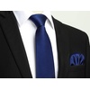 image:imageHISDERN Mens Solid Ties Formal Business Woven Tie and Pocket Square Cufflinks Set Classic Silk Satin Necktie WeddingK2navy Blue 3