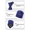 image:imageHISDERN Mens Solid Ties Formal Business Woven Tie and Pocket Square Cufflinks Set Classic Silk Satin Necktie WeddingK3navy Blue 1