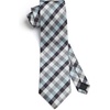 image:imageHISDERN Mens Ties Solid Color Tie and Pocket Square Set Classic Woven Formal Neckties amp Handkerchief Wedding PartyBblue  Gray  White Check