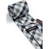 image:imageHISDERN Mens Ties Solid Color Tie and Pocket Square Set Classic Woven Formal Neckties amp Handkerchief Wedding PartyBblue  Gray  White Check